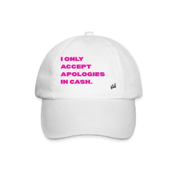 Neonpink Spruch by Pinkmagicart - Baseballkappe - Weiß/Weiß - Vorne