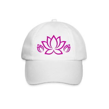 Lotusblume Symbol Meditation Yogis Shirt Sticker - Baseballkappe - Weiß/Weiß - Vorne