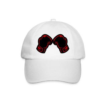 Boxhandschuhe Symbol Logo - Baseballkappe - Weiß/Weiß - Vorne