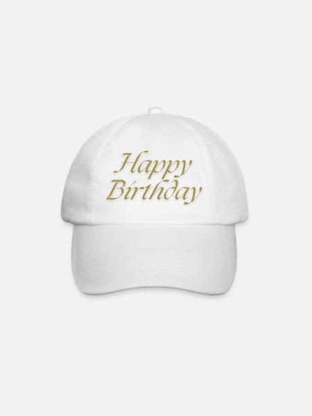 Happy Birthday - Baseballkappe - Weiß/Weiß