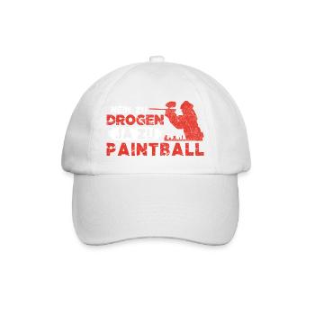 Nein zu Drogen Ja zu Paintball - Baseballkappe - Weiß/Weiß - Vorne