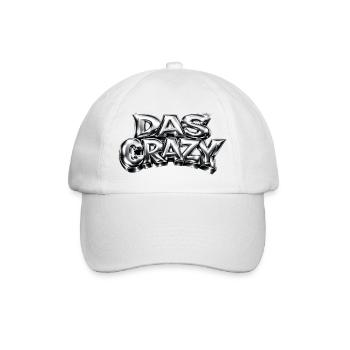  Das Crazy - Jugendwort Trend  - Baseballkappe - Weiß/Weiß - Vorne