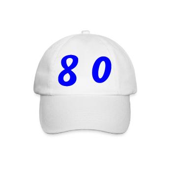 80. 80 JAHRE. 80. JUBILÄUM. 80-JAHRES-JUBILÄUM. - Baseballkappe - Weiß/Weiß - Vorne