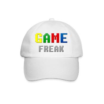 Retro Pixel Game Freak-Thema - Baseballkappe - Weiß/Weiß - Vorne