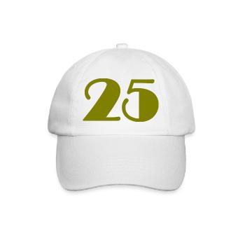 25. 25 JAHRE. 25. JUBILÄUM. 25 JAHRESJUBILÄUM. - Baseballkappe - Weiß/Weiß - Vorne