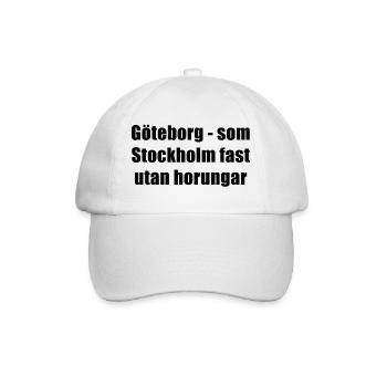 Göteborg – wie Stockholm, aber ohne - Baseballkappe - Weiß/Weiß - Vorne