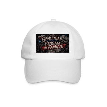 Gemeinsam statt Einsam #Familie - Baseballkappe - Weiß/Weiß - Vorne