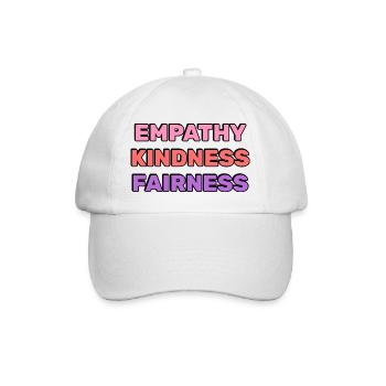 Empathie, Freundlichkeit, Fairness, - Baseballkappe - Weiß/Weiß - Vorne