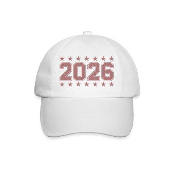 Jahr 2026 Retro Abzeichen - Baseballkappe - Weiß/Weiß - Vorne