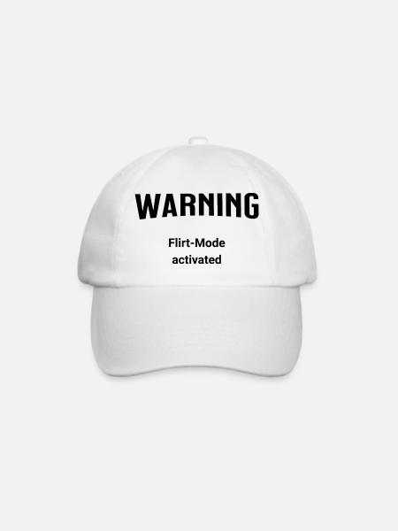 Warning - Flirt-Mode activated - Baseballkappe - Weiß/Weiß