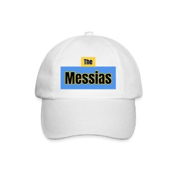 Der Messias-Typografie-Blau - Baseballkappe - Weiß/Weiß - Vorne