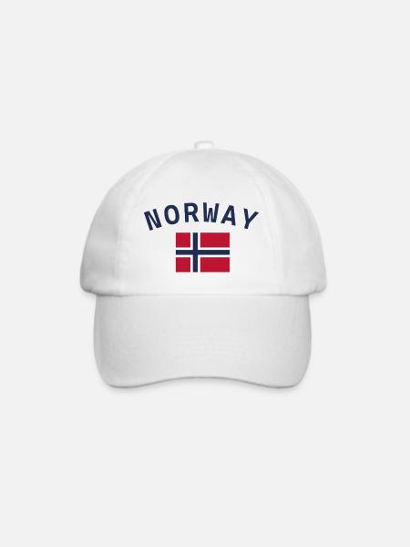 Norwegen - Baseballkappe - Weiß/Weiß