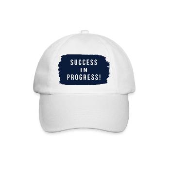 Success in Progress - Baseballkappe - Weiß/Weiß - Vorne