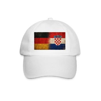 Deutschland Kroatien Freundschaft Flagge - Baseballkappe - Weiß/Weiß - Vorne
