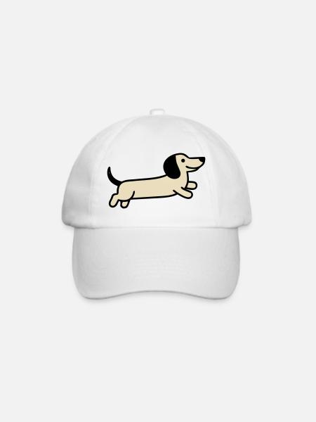 Dackel Hund Laufen Hundebesitzer Gassi - Baseballkappe - Weiß/Weiß