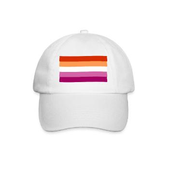 Lesben Pride Flagge - Baseballkappe - Weiß/Weiß - Vorne