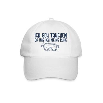 Tauchen Da Hab Ich Meine Ruhe - Baseballkappe - Weiß/Weiß - Vorne