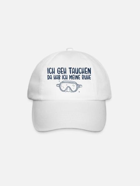Tauchen Da Hab Ich Meine Ruhe - Baseballkappe - Weiß/Weiß