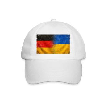 Nationalstolz Deutschland Ukraine Herkunft - Baseballkappe - Weiß/Weiß - Vorne