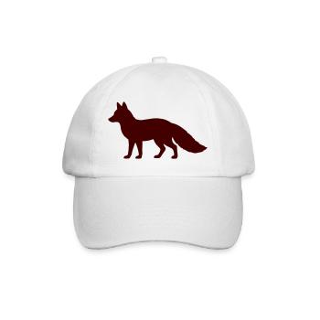 Fuchs Silhouette  - Baseballkappe - Weiß/Weiß - Vorne
