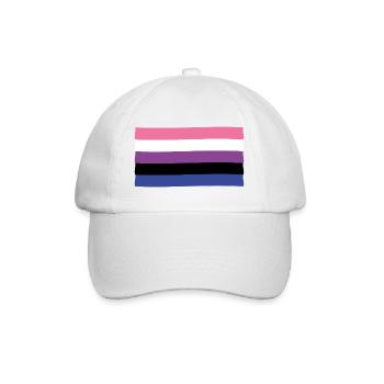 Genderfluid Pride Flagge - Baseballkappe - Weiß/Weiß - Vorne