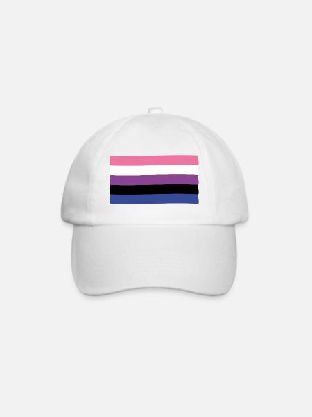 Genderfluid Pride Flagge - Baseballkappe - Weiß/Weiß