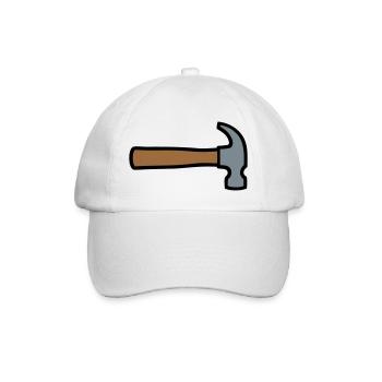 Zimmermannshammer Werkzeug Icon - Baseballkappe - Weiß/Weiß - Vorne