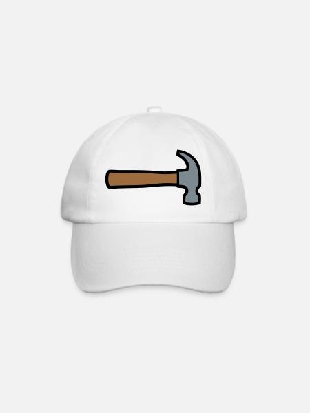 Zimmermannshammer Werkzeug Icon - Baseballkappe - Weiß/Weiß