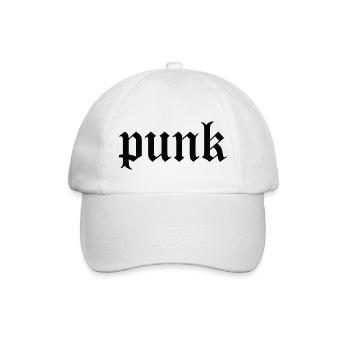 Punk-Gothic-Lettering-T-Shirt - Baseballkappe - Weiß/Weiß - Vorne