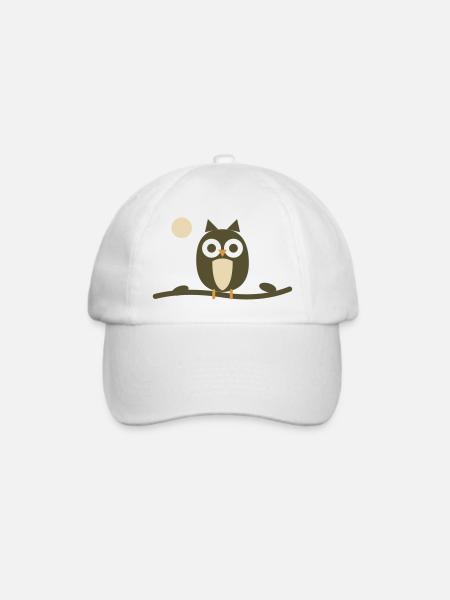 Olive Nachteule - Baseballkappe - Weiß/Weiß