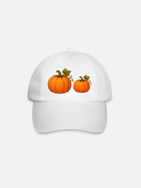 Kürbisduo Herbstdesign - Baseballkappe - Weiß/Weiß