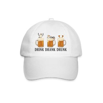 Drink Drank Drunk Beer Seagulls Drinking Saying - Baseballkappe - Weiß/Weiß - Vorne