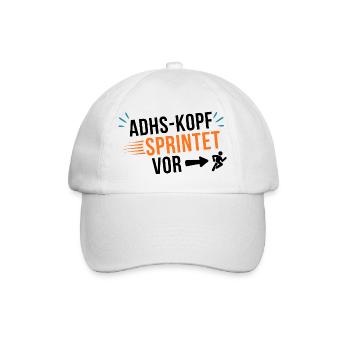 ADHS-Kopf sprintet vor - Baseballkappe - Weiß/Weiß - Vorne