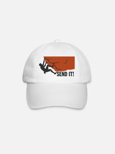 Send It Boulderer Silhouette - Baseballkappe - Weiß/Weiß