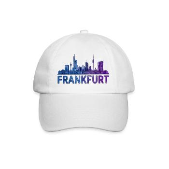 Frankfurt Stadt Skyline - Baseballkappe - Weiß/Weiß - Vorne