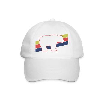 Bär Silhouette Retro Style - Baseballkappe - Weiß/Weiß - Vorne
