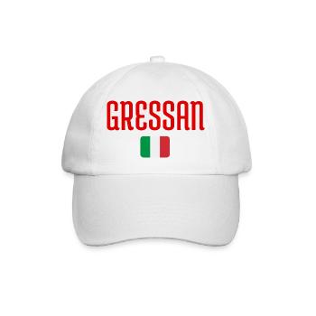 Gressan Italia Fette Flagge - Baseballkappe - Weiß/Weiß - Vorne