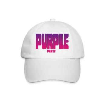 Purple Party Gradient Großbuchstaben - Baseballkappe - Weiß/Weiß - Vorne