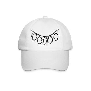 Lichtergirlande handgezeichnet - Baseballkappe - Weiß/Weiß - Vorne