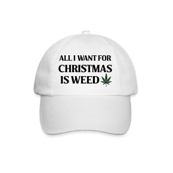 All I Want for Christmas Weed - Baseballkappe - Weiß/Weiß - Vorne
