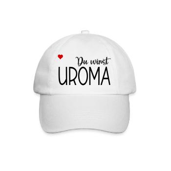 Du wirst Uroma - Baseballkappe - Weiß/Weiß - Vorne