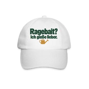 Ragebait? Ich gieße lieber. Pflanzenhumor - Baseballkappe - Weiß/Weiß - Vorne