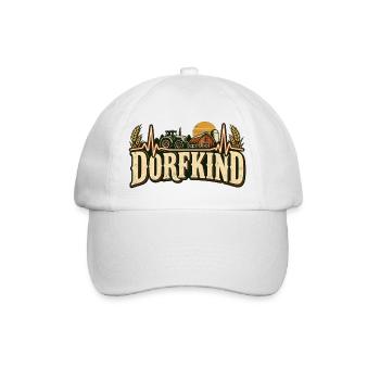 Dorfkind Herzschlag – Traktor & Landleben - Baseballkappe - Weiß/Weiß - Vorne