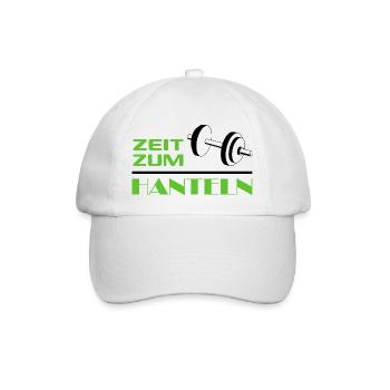 Zeit zum Hanteln Bodybuilder Bodybuilding Sport - Baseballkappe - Weiß/Weiß - Vorne