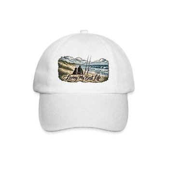 Living My Best Life am Strand - Baseballkappe - Weiß/Weiß - Vorne
