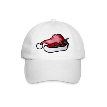 Crimson Lip Weihnachtsmannhut-Kunstwerk - Baseballkappe - Weiß/Weiß - Vorne