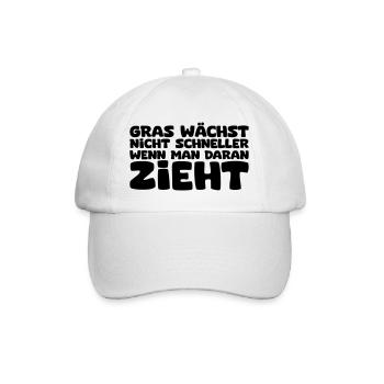 Gras wächst nicht schneller - Baseballkappe - Weiß/Weiß - Vorne