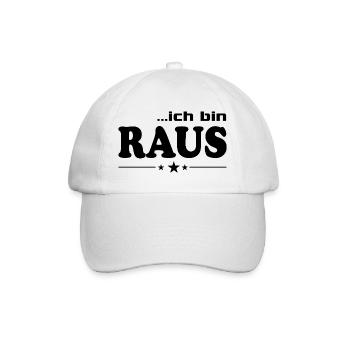 Ich bin raus T-Shirt-Sprüche Fun lustig Weg - Baseballkappe - Weiß/Weiß - Vorne