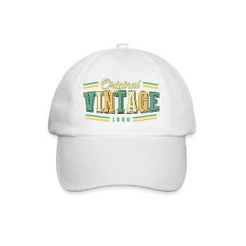 66. Geburtstag Original Vintage 1960 Retro - Baseballkappe - Weiß/Weiß - Vorne