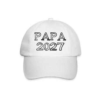 Papa 2027 Schriftzug handgezeichnet - Baseballkappe - Weiß/Weiß - Vorne